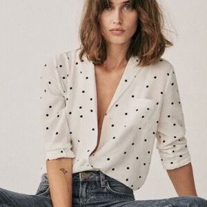 Sézane ecru Florence silk shirt